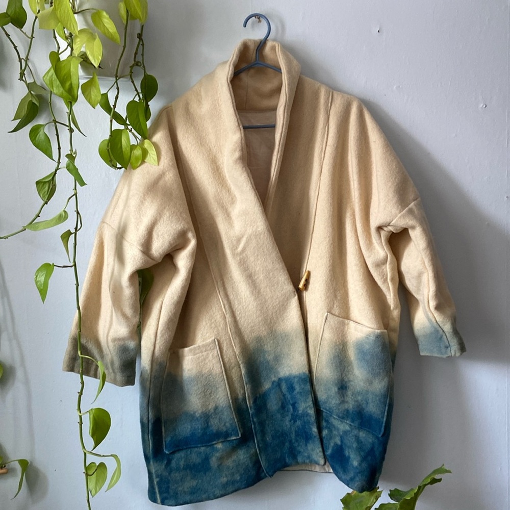 Vintage handmade wool jacket. Hand dyed